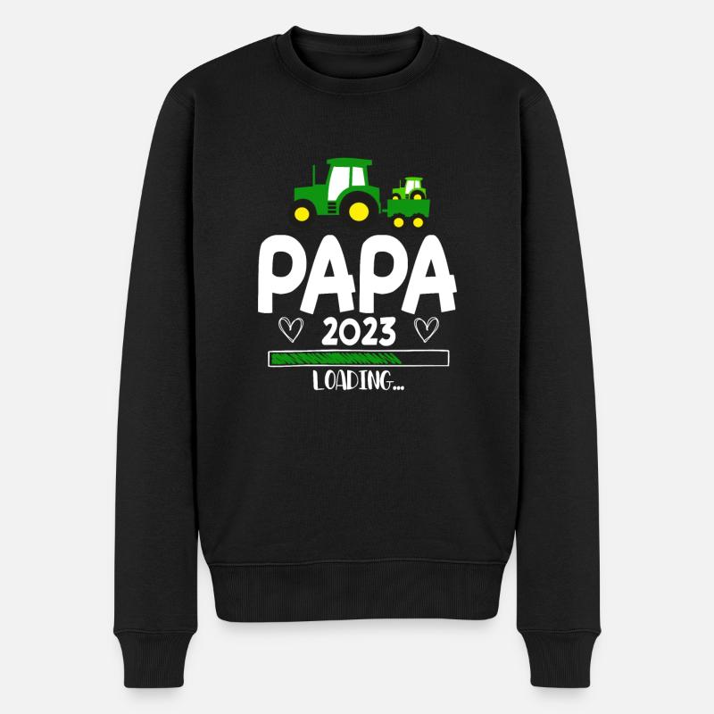 Papa 2023 Loading - Männer Premium Bio Pullover - Schwarz