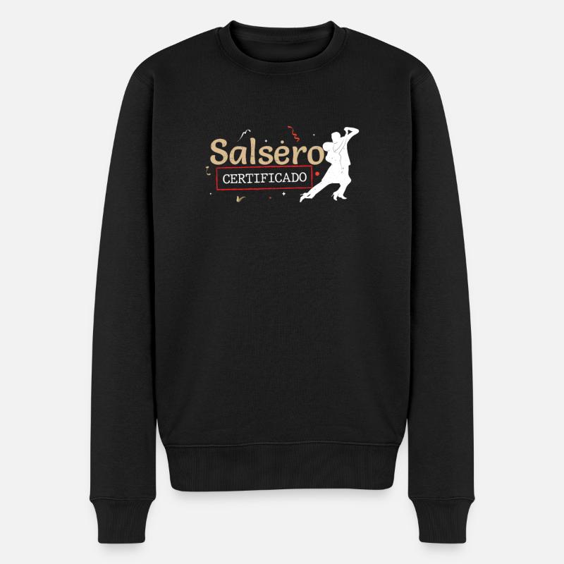 Salsa Certificado Lustige Salsa-Tänzerin - Männer Premium Bio Pullover - Schwarz