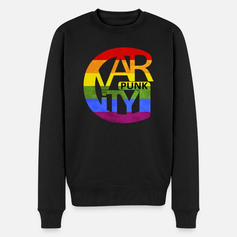 pride gravity Buchstabe für Punks - Männer Premium Bio Pullover - Schwarz