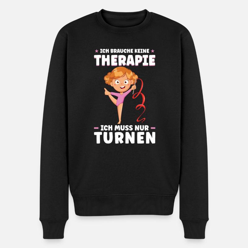 Turnen Mädchen Turnerin Geschenk - Männer Premium Bio Pullover - Schwarz
