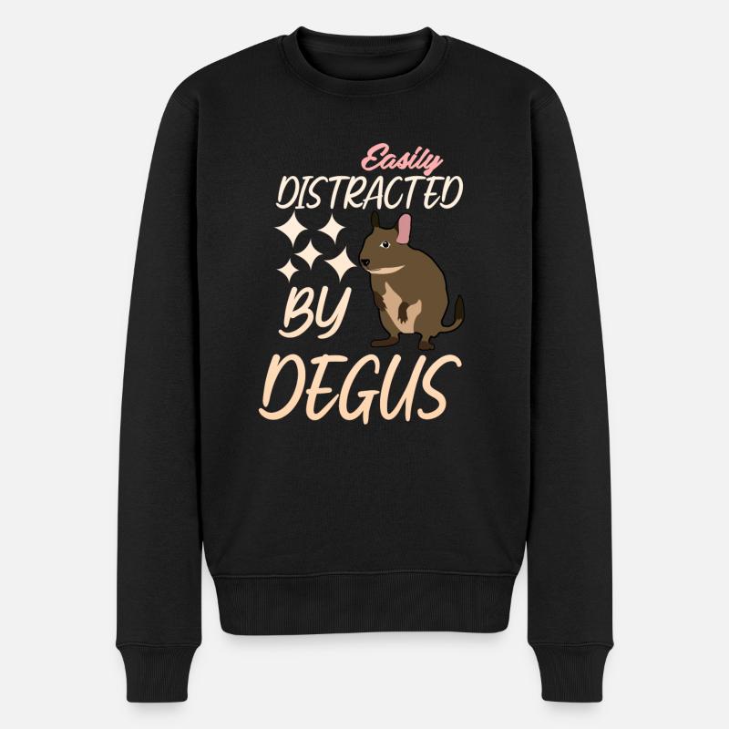 Degu Witz Degus - Männer Premium Bio Pullover - Schwarz