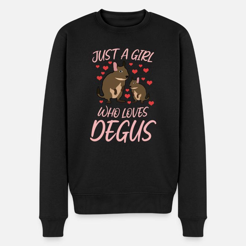Degu Herz Degus - Männer Premium Bio Pullover - Schwarz