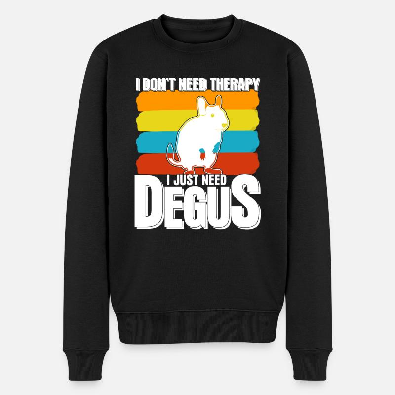 Degu Therapy Degus - Männer Premium Bio Pullover - Schwarz