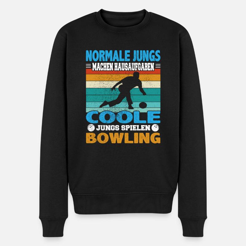 Witziger Bowling Spruch für Jungs für den Bowler - Männer Premium Bio Pullover - Schwarz