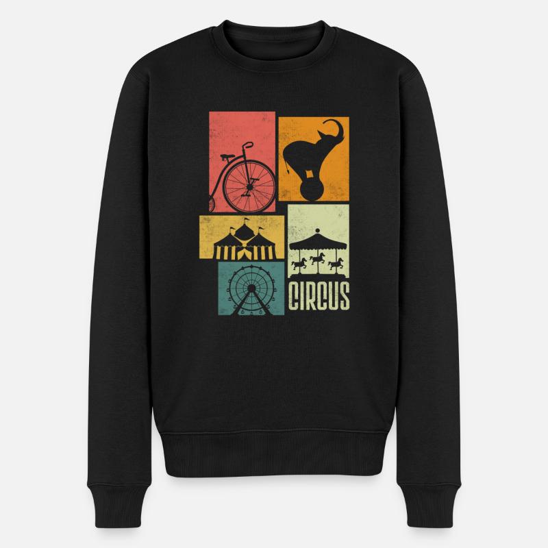 Silhouettes d’artistes de cirque - Pull Premium bio Homme - noir