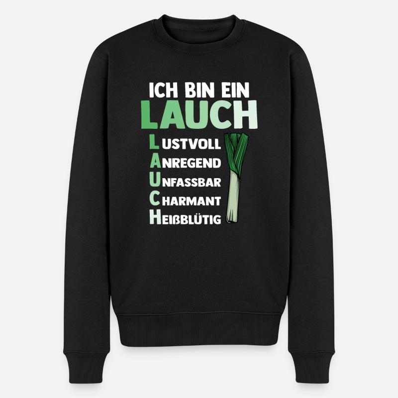 Lauch - Männer Premium Bio Pullover - Schwarz