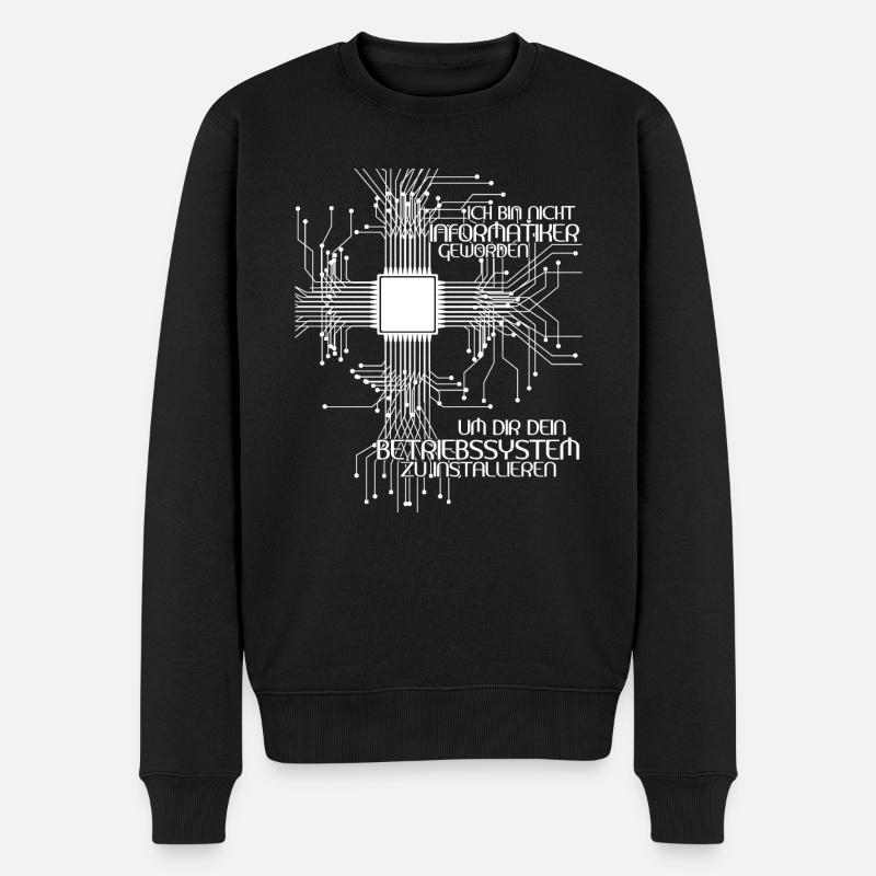 Informatik Vintage Admin Informatiker - Männer Premium Bio Pullover - Schwarz