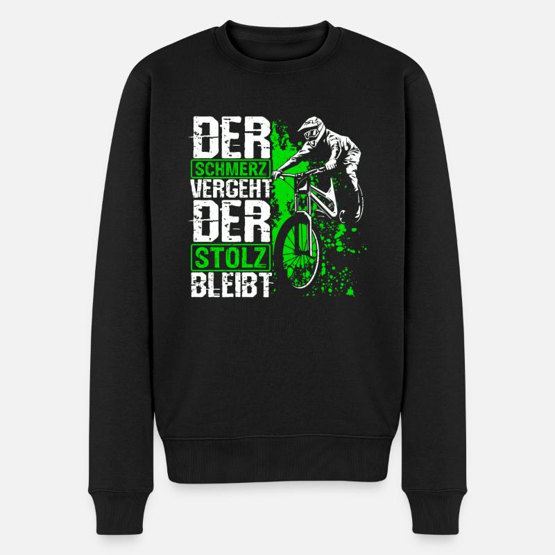 Mountainbike MTB Schmerz vergeht Stolz bleibt! MTB - Männer Premium Bio Pullover - Schwarz