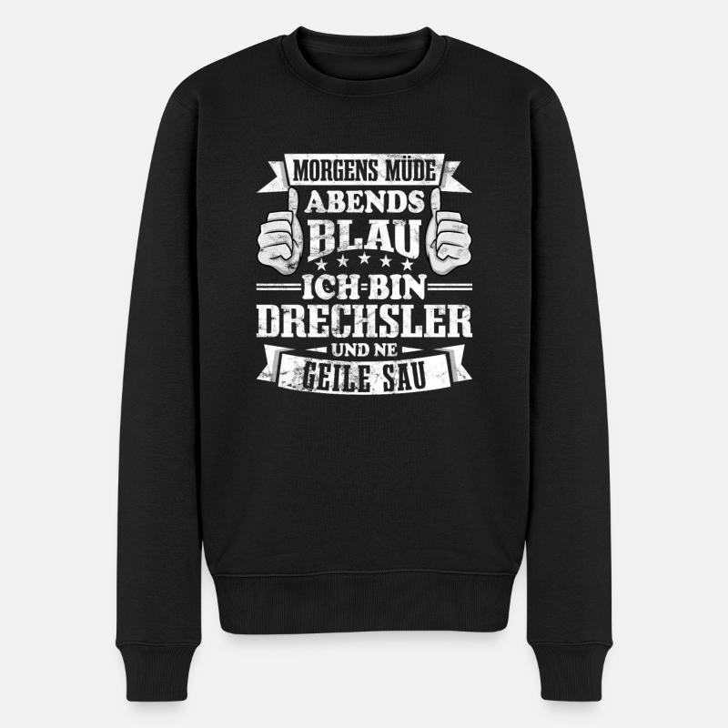 Drechsler - Männer Premium Bio Pullover - Schwarz