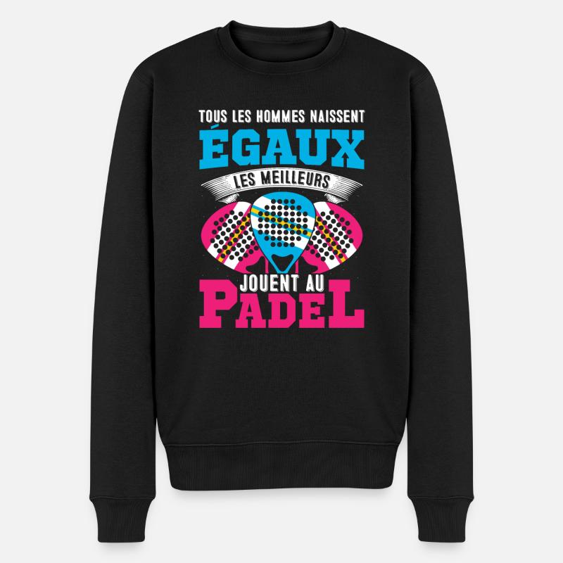 Les meilleurs jouent au padel | logo & dessin - Pull Premium bio Homme - noir