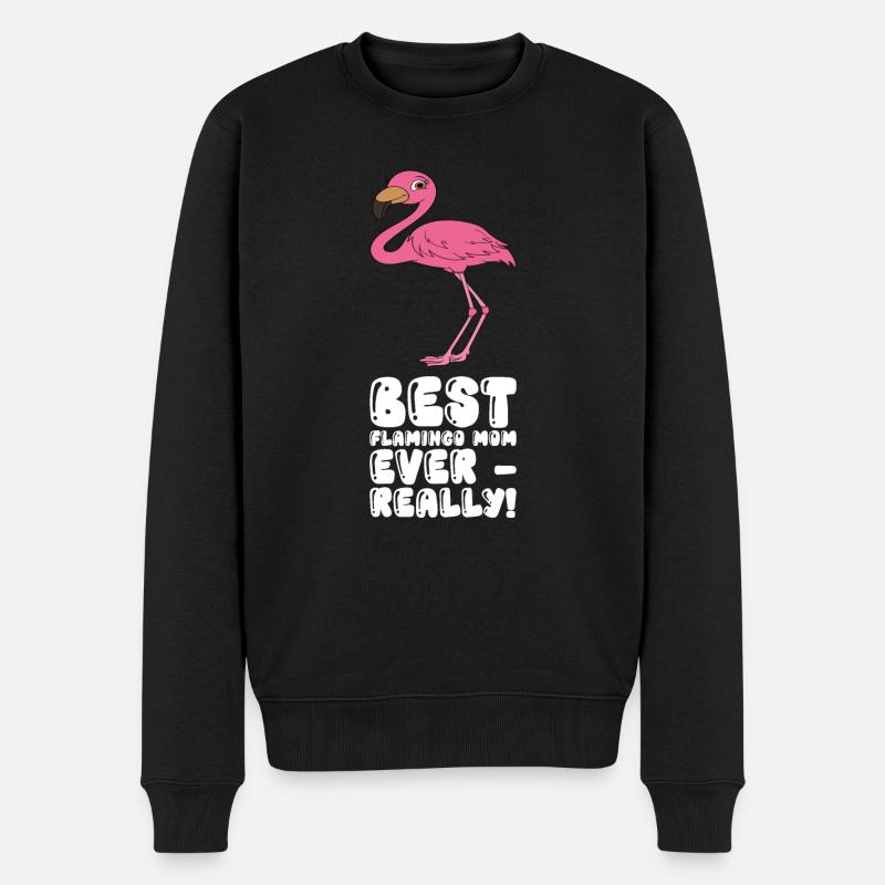 Drôles de graphismes flamants roses - Pull Premium bio Homme - noir