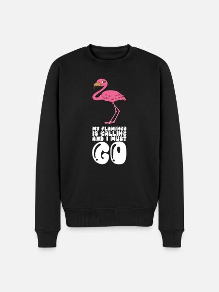 Funny flamingo graphics - Men's Premium Organic Jumper - black