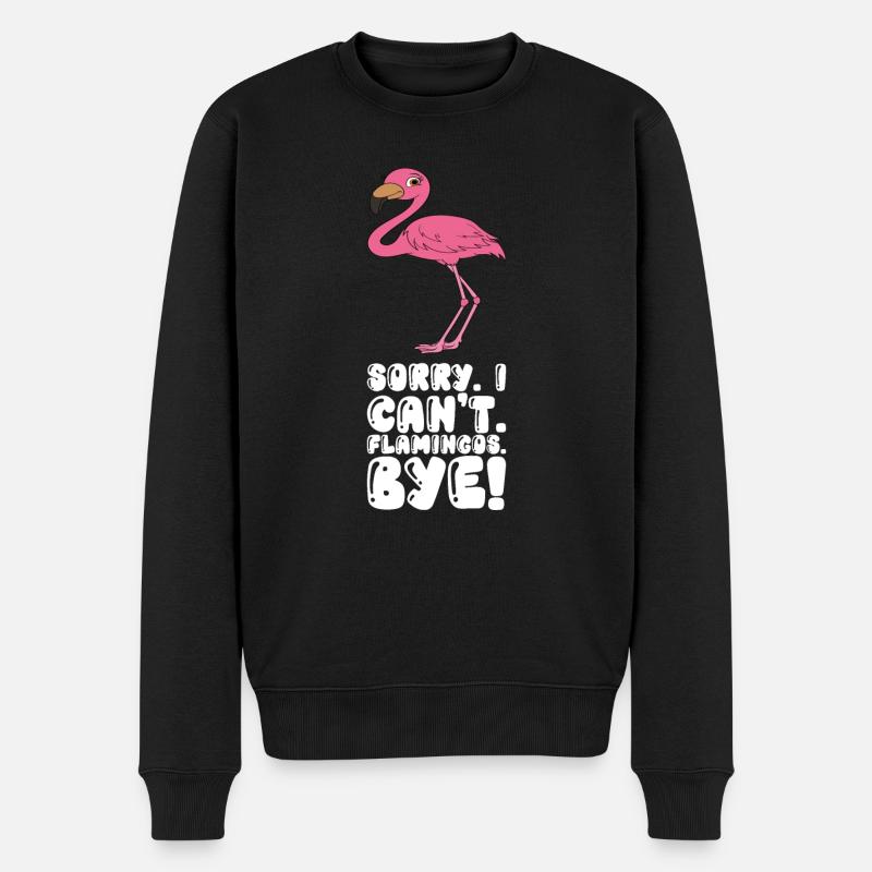 Lustige Flamingo-Grafik - Männer Premium Bio Pullover - Schwarz