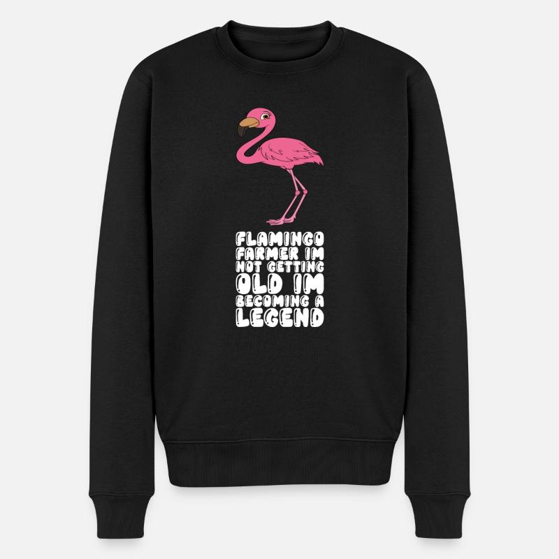 Lustige Flamingo-Grafik - Männer Premium Bio Pullover - Schwarz