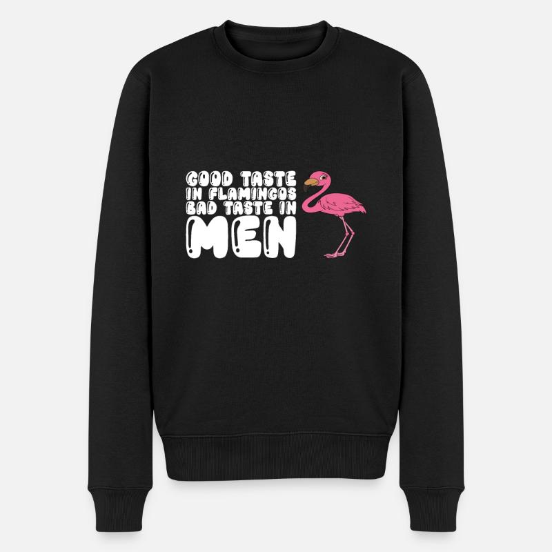 Drôles de graphismes flamants roses - Pull Premium bio Homme - noir