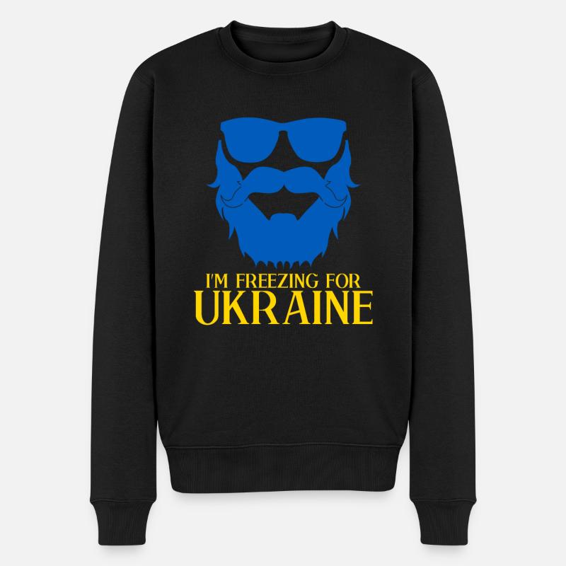 Ukraine Solidarité Drapeau ukrainien - Pull Premium bio Homme - noir