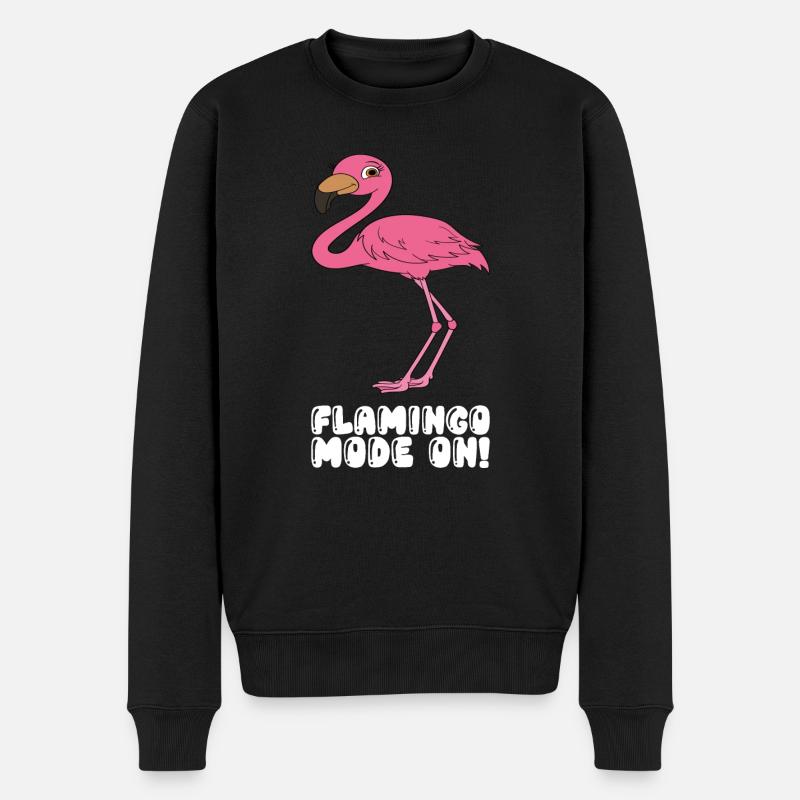 Lustige Flamingo-Grafik - Männer Premium Bio Pullover - Schwarz