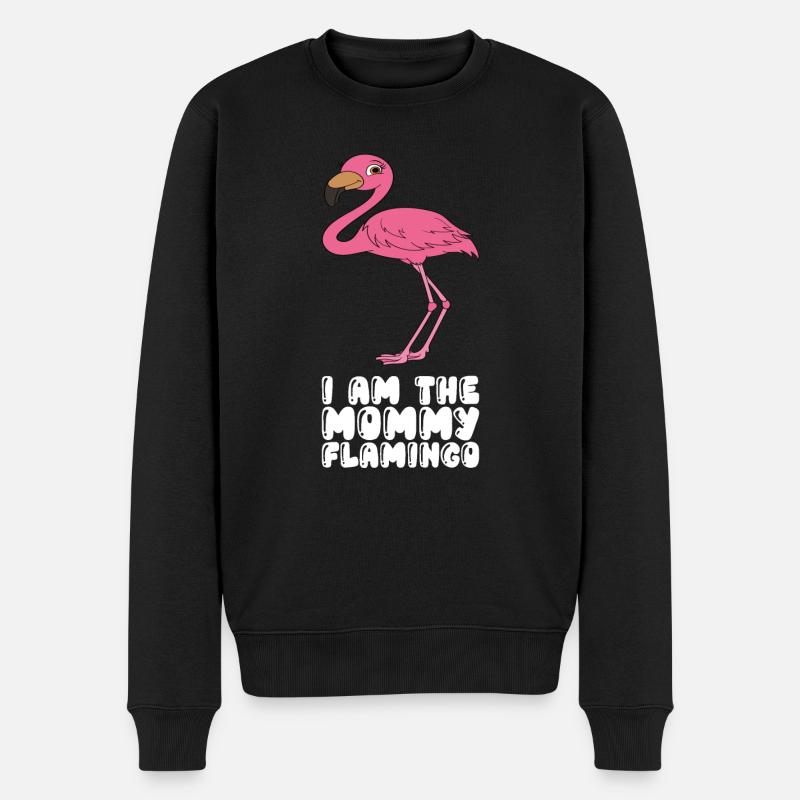 Lustige Flamingo-Grafik - Männer Premium Bio Pullover - Schwarz