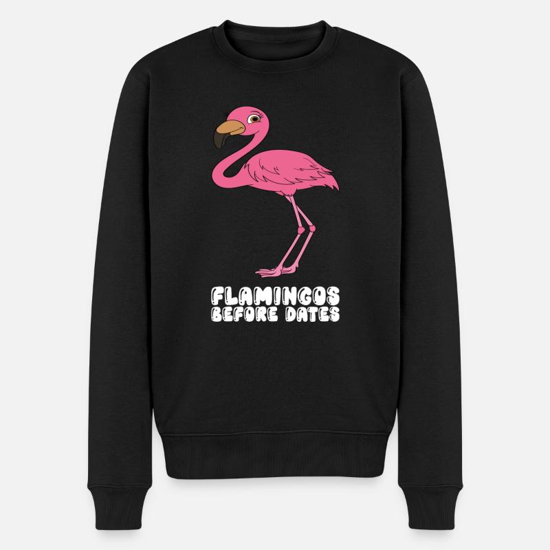 Lustige Flamingo-Grafik - Männer Premium Bio Pullover - Schwarz