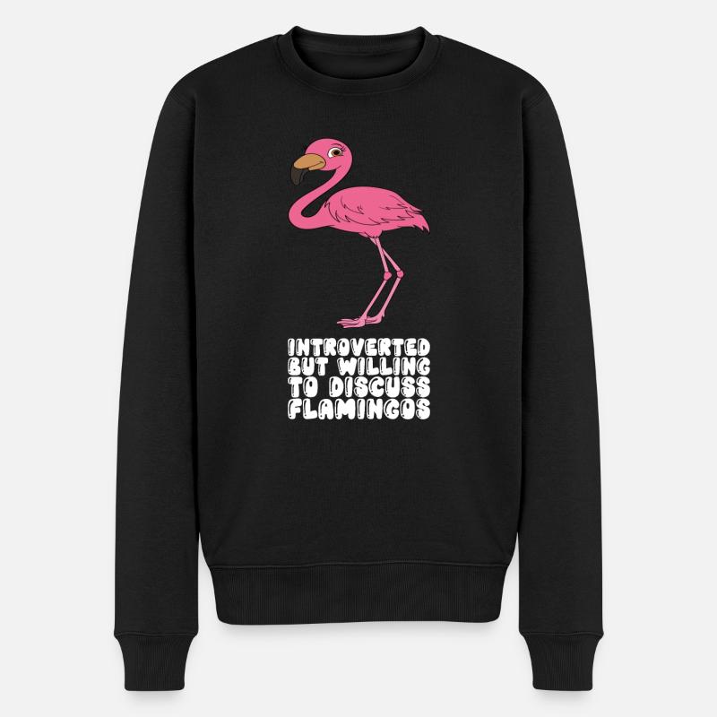 Lustige Flamingo-Grafik - Männer Premium Bio Pullover - Schwarz
