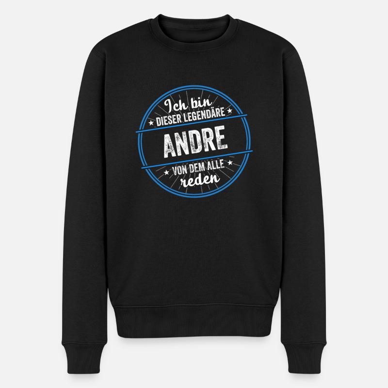 Ich bin dieser legendärer Andre Name - Männer Premium Bio Pullover - Schwarz