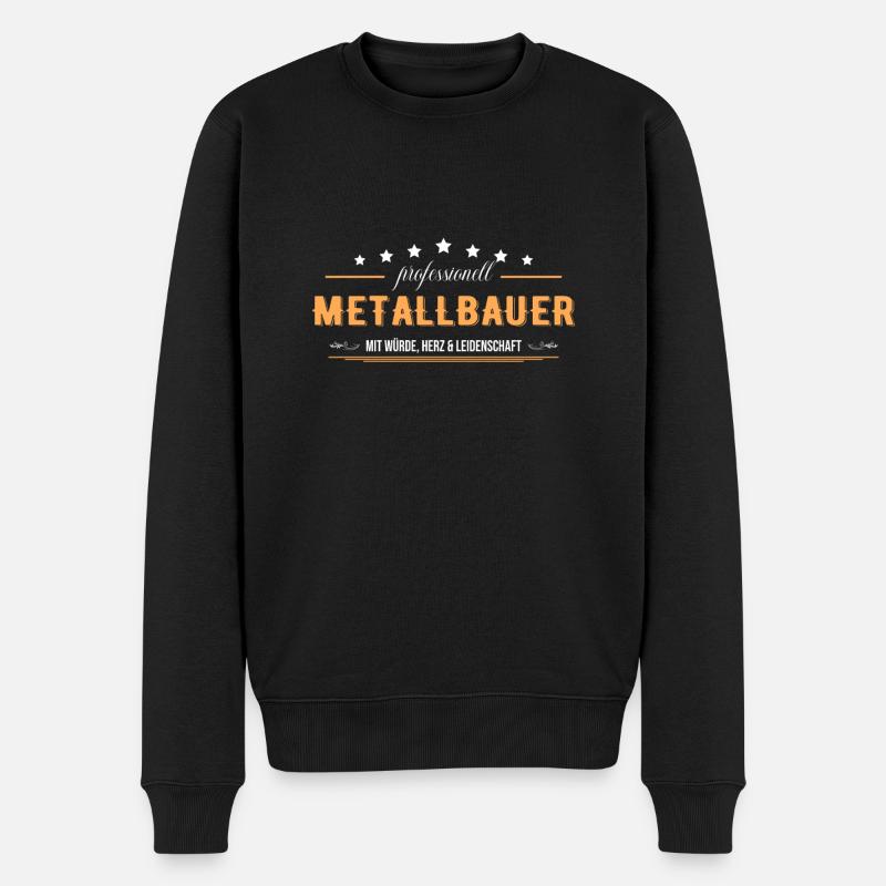 Metallbauer mit Leidenschaft Schweißer - Männer Premium Bio Pullover - Schwarz