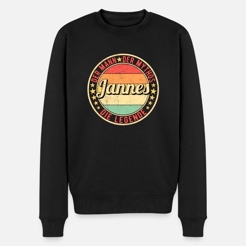 jannes Der Mann Der Mythos Die Legende - Männer Premium Bio Pullover - Schwarz