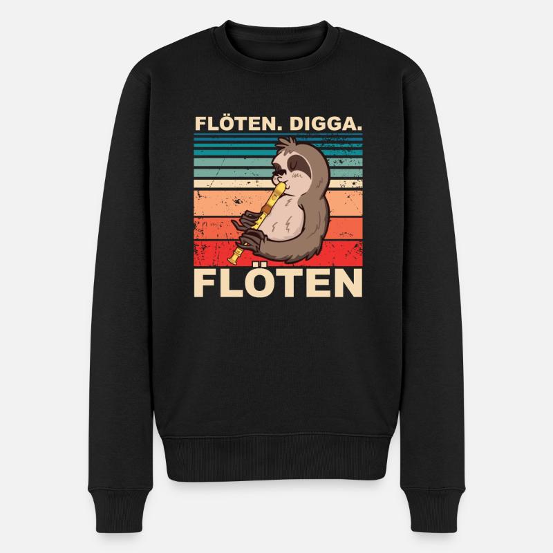 Flöten Digga Flöten - Männer Premium Bio Pullover - Schwarz