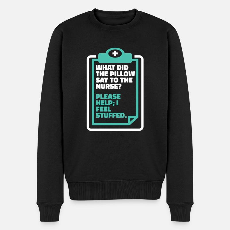 Krankenschwester - Männer Premium Bio Pullover - Schwarz