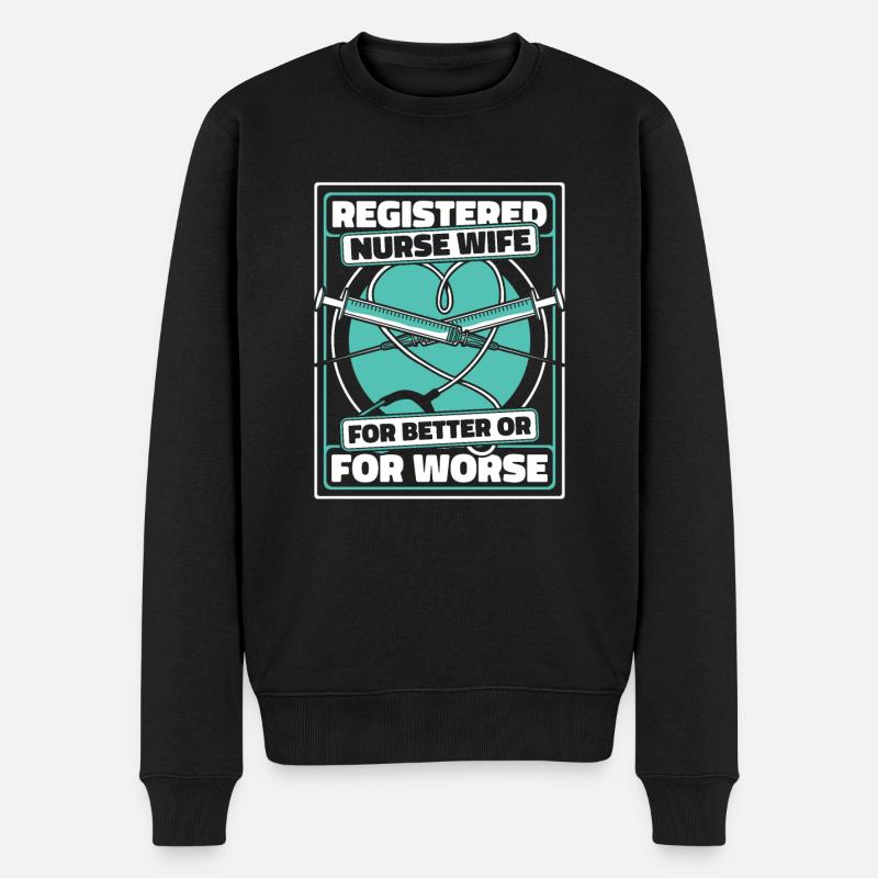 Krankenschwester - Männer Premium Bio Pullover - Schwarz