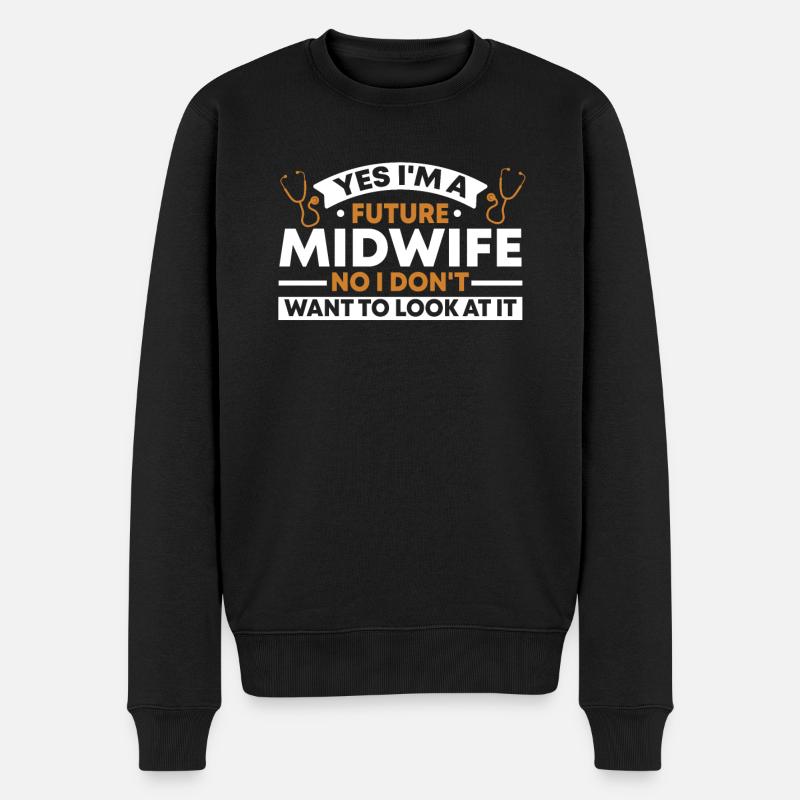Hebamme Geburtshelfer - Männer Premium Bio Pullover - Schwarz
