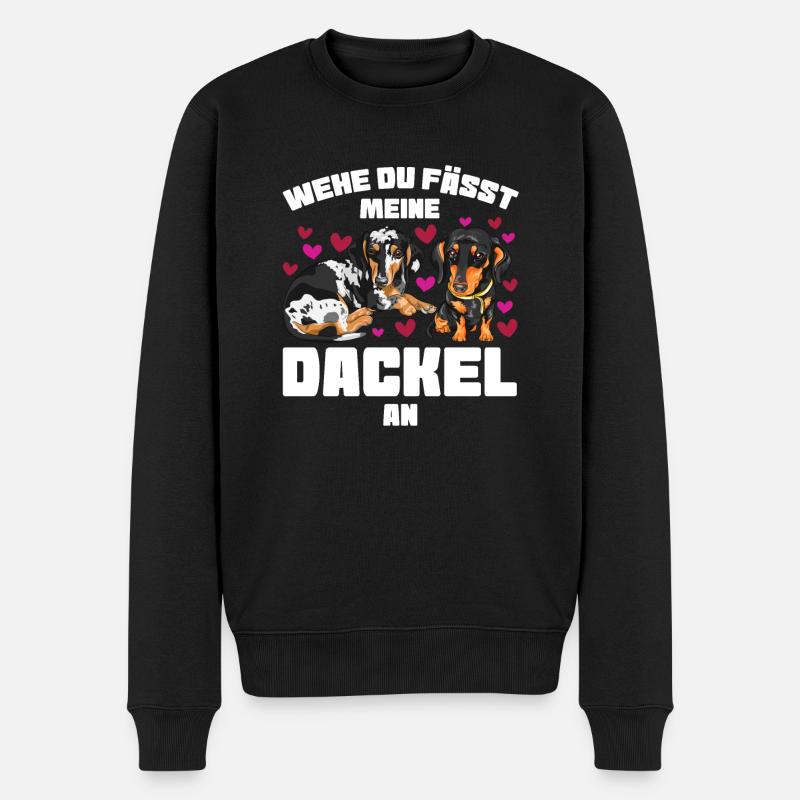 Dackel Hund Dackel Besitzer Geschenk - Männer Premium Bio Pullover - Schwarz