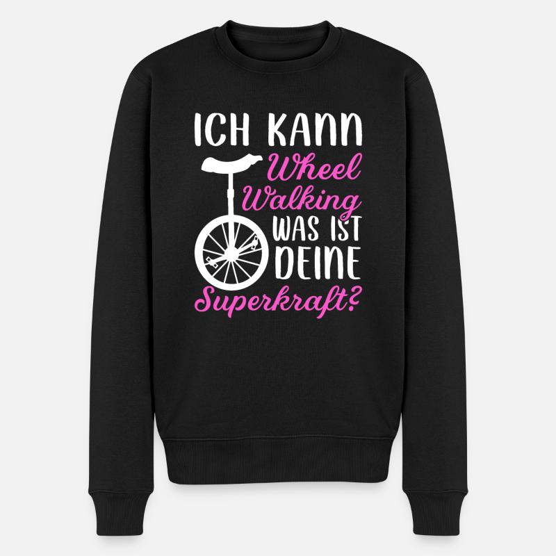 Einrad Erwachsene Wheel Walking Unicycle - Männer Premium Bio Pullover - Schwarz
