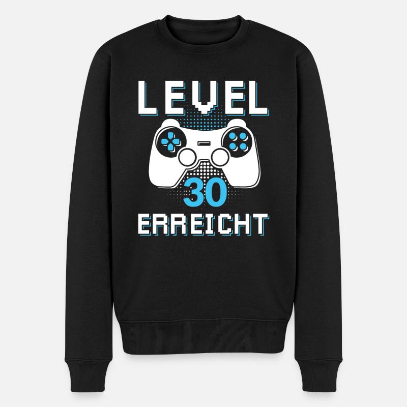 Level 30 Erreicht Gamer - Männer Premium Bio Pullover - Schwarz