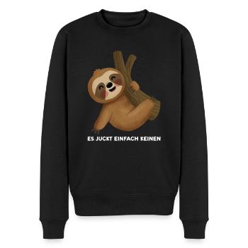 Faultier Sarkasmus Schwarzer Humor Geschenk - Männer Premium Bio Pullover - Schwarz - Vorne - Nico (187cm)