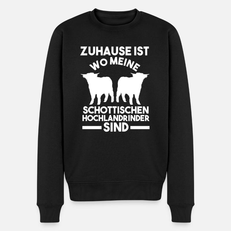 Hochlandrind Zucht Hochlandrinder Geschenk - Männer Premium Bio Pullover - Schwarz