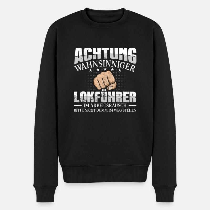 Lokführer - Männer Premium Bio Pullover - Schwarz