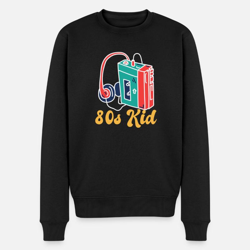 80s Kid - Männer Premium Bio Pullover - Schwarz