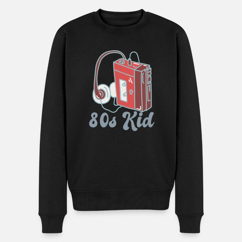 80s Kid - Männer Premium Bio Pullover - Schwarz