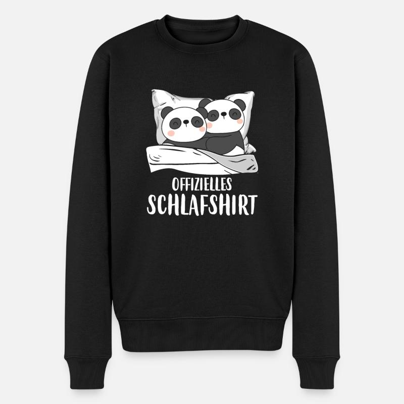 Offizielles Schlafshirt Panda Schlafanzug - Männer Premium Bio Pullover - Schwarz