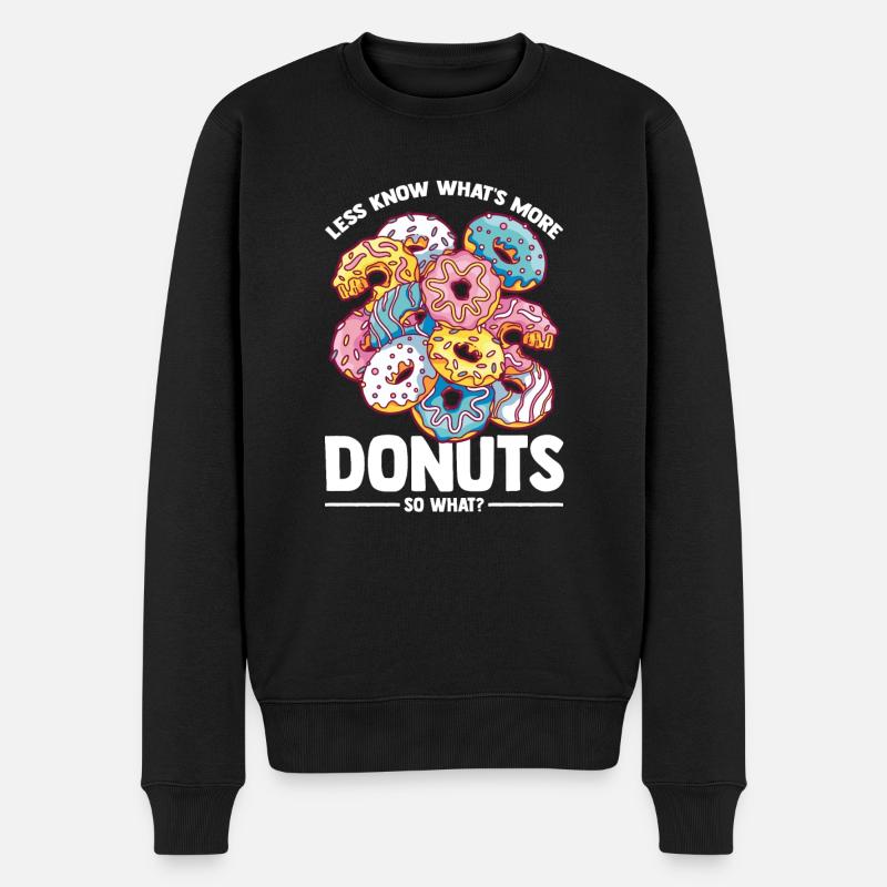 Donut Lover - Männer Premium Bio Pullover - Schwarz