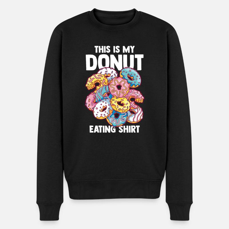 Donut Lover - Männer Premium Bio Pullover - Schwarz