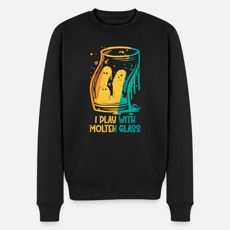 Glass Blower - Glassblowing - Männer Premium Bio Pullover - Schwarz