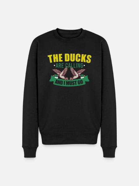 Entenjagd Entenjäger Vogeljagd - Männer Premium Bio Pullover - Schwarz