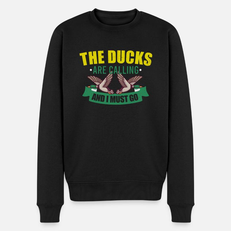 Entenjagd Entenjäger Vogeljagd - Männer Premium Bio Pullover - Schwarz