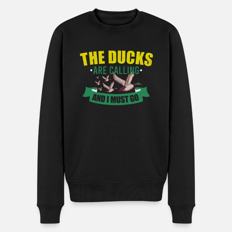 Entenjagd Entenjäger Vogeljagd - Männer Premium Bio Pullover - Schwarz