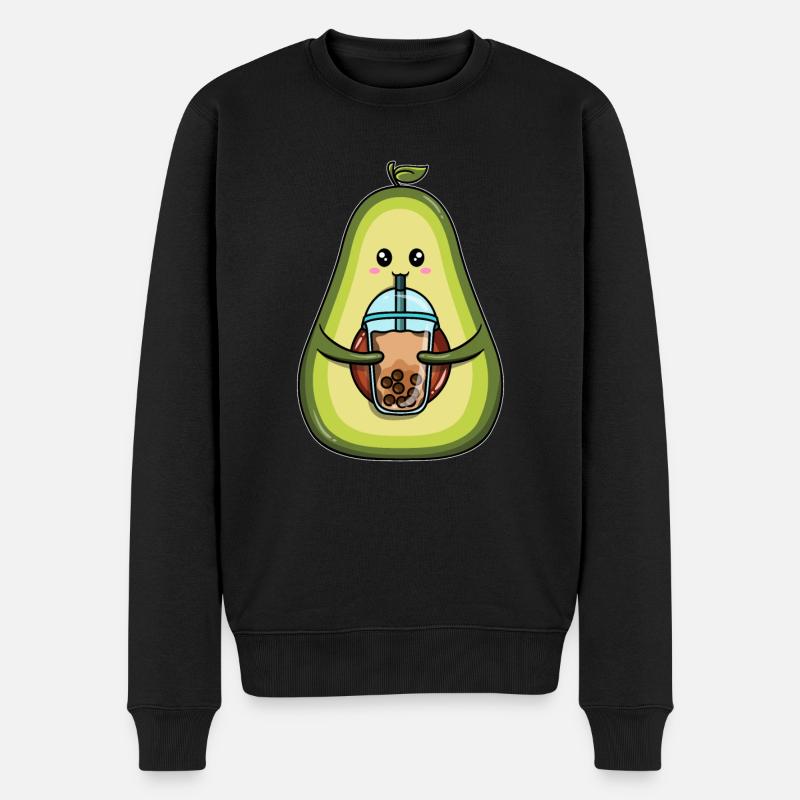 Avocado drinks bubble tea - Men's Premium Organic Jumper - black