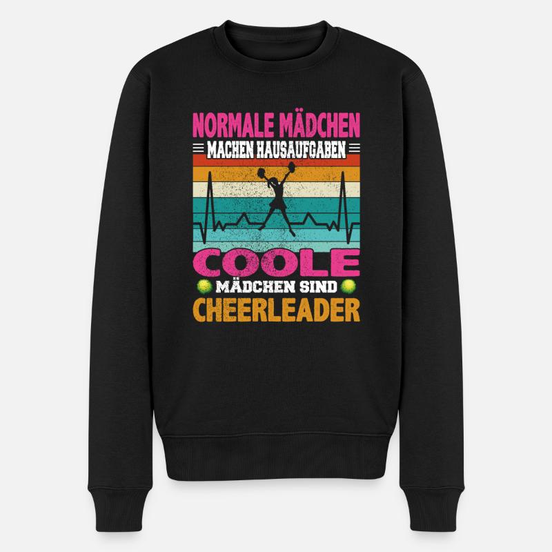 Normale Mädchen Hausaufgaben coole Cheerleader - Männer Premium Bio Pullover - Schwarz