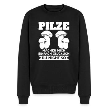 Pilze Sammeln Pilz Sammler Geschenk - Männer Premium Bio Pullover - Schwarz - Vorne - Nico (187cm)
