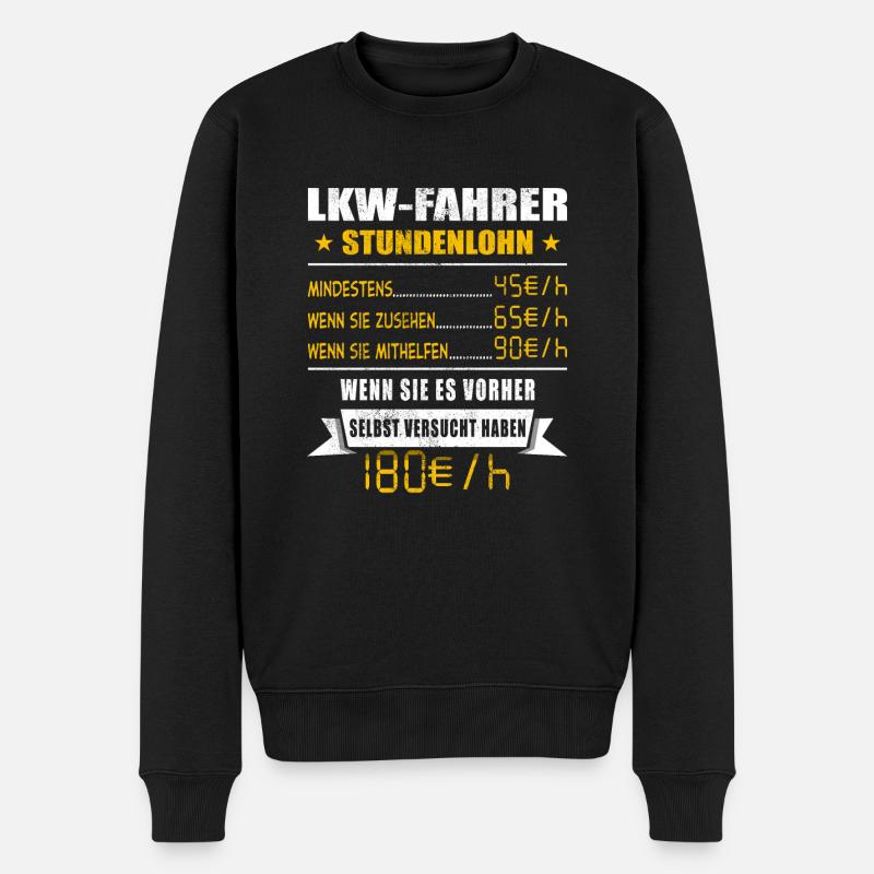 LKW- Fahrer - Männer Premium Bio Pullover - Schwarz